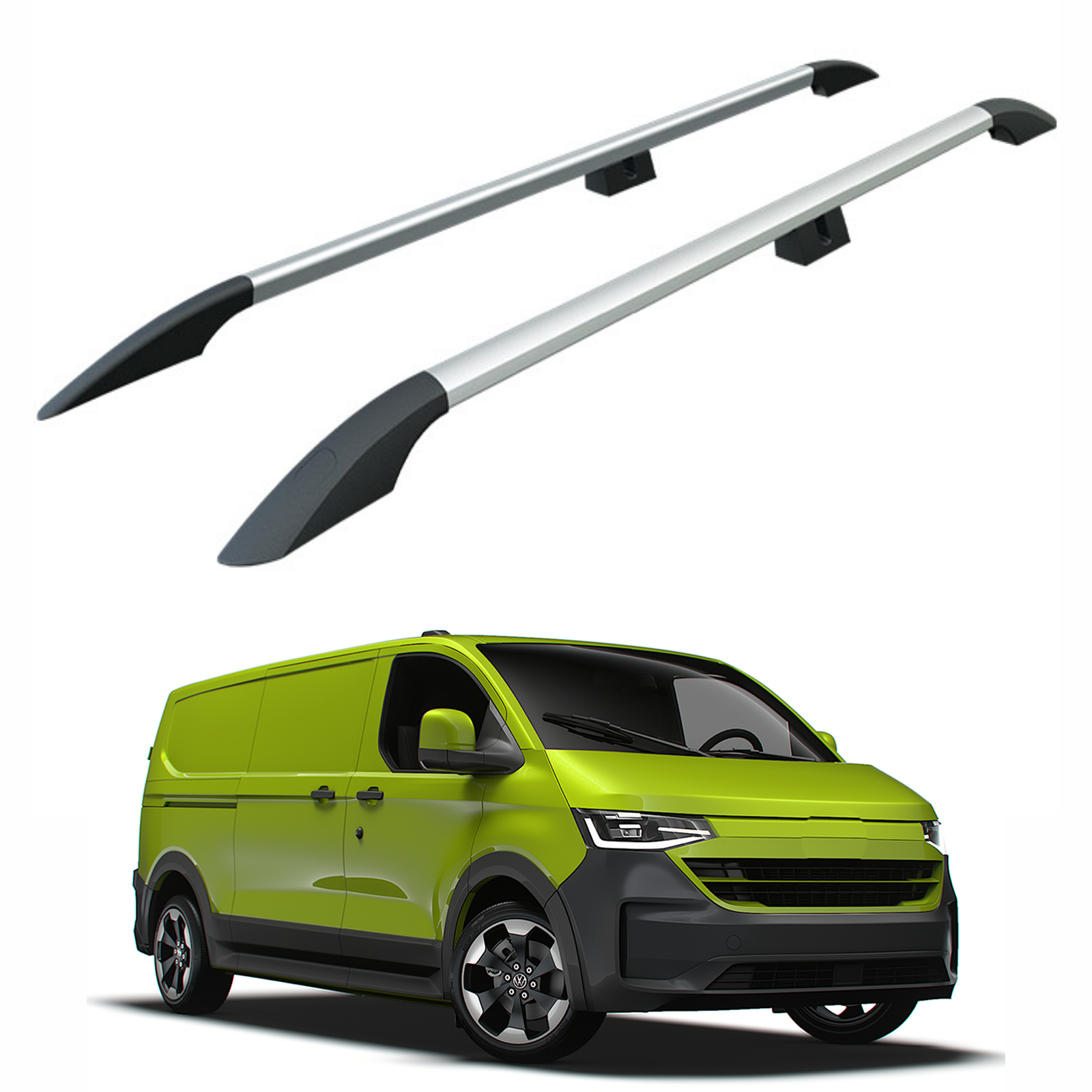 For Volkswagen Transporter T7 SWB (2025-2026) Roof Side Rails – Plus Model, Aluminum Silver For Volkswagen Transporter T7 SWB (2025-2026) Roof Side Rails – Plus Model, Aluminum Silver